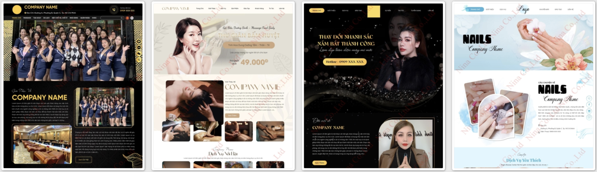 mẫu website spa thiết kế tại công ty NINA