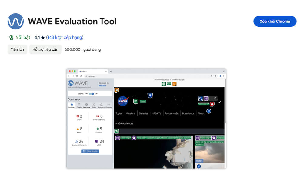 hướng dẫn sử dụng WAVE Evaluation Tool