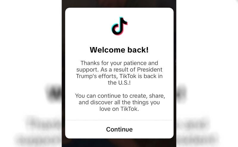 tiktok hoạt động trở lại