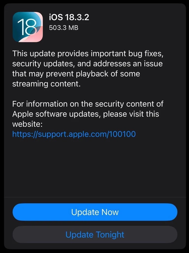 update ios 18.3